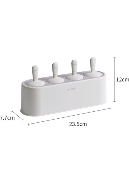Açık Gri Tarzı Popsicle Kalıp Seti 4 Parça Ev Yapımı Silikon Dondurma Kalıpları Kolay Çıkabilen Buz Kalıpları Yeniden Kullanılabilir Kendin Yap Pop Kalıpları (Yurt Dışından)