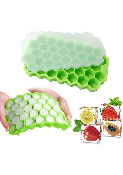 Mor Tarzı Kapaklı Balpeteği Buz Küpü Tepsileri Silikon Jel Buz Küpü Kalıbı 37 Gözlü Küp Silikon Kendin Yap Buz Makinesi Yapışmaz (Yurt Dışından) fiyatları