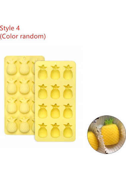 Stil 4 Stil Hawaiian Kaktüs Ananas Flamingo Silikon Buz Kalıpları Parti Içecekleri Molds - Maksatlı (Yurt Dışından)