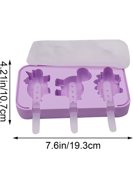 C Stili 4 Adet Popsicle Dondurma Kalıbı Silikon Dondurma Kalıbı Kendin Yap Ev Yapımı Dondurma Kalıbı Dondurucu Meyve Suyu Dondurma Kalıbı Dinozor Ayı (Yurt Dışından)