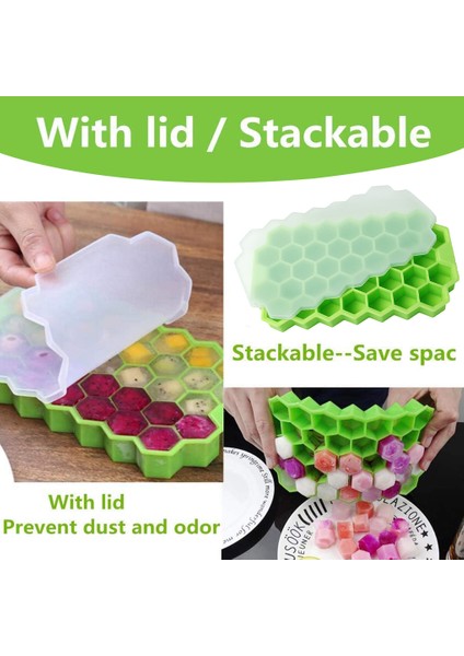 Mor Tarzı Kapaklı Balpeteği Buz Küpü Tepsileri Silikon Jel Buz Küpü Kalıbı 37 Gözlü Küp Silikon Kendin Yap Buz Makinesi Yapışmaz (Yurt Dışından) indirimleri