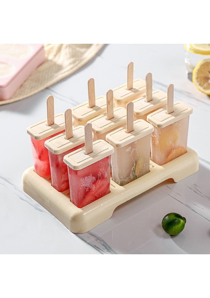 6 Hücreli Yeşil Stil 9 Hücreli Dondurma Kalıbı Yeniden Kullanılabilir Buz Kalıbı Çikolata Tepsisi Dondurma Kendin Yap Kalıbı Tatlı Dondurma Kalıpları Popsicle Çubuğu Ile (Yurt Dışından)