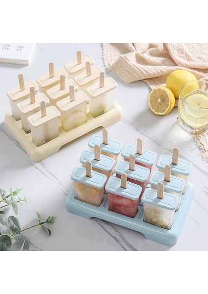 6 Hücreli Yeşil Stil 9 Hücreli Dondurma Kalıbı Yeniden Kullanılabilir Buz Kalıbı Çikolata Tepsisi Dondurma Kendin Yap Kalıbı Tatlı Dondurma Kalıpları Popsicle Çubuğu Ile (Yurt Dışından)