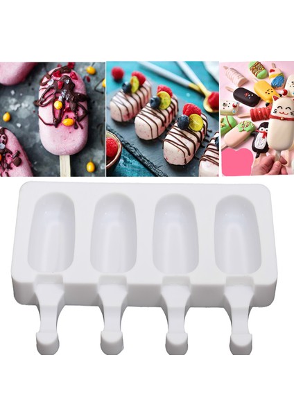 Stil-Küçük Bir Stil 3D Kendin Yap Silikon Dondurma Kalıbı El Yapımı Ekolojik Popsicle Kalıbı Mousse Tatlı Dondurucu Sıkma Meyve Suyu Buz Küpü Tepsisi Varil Yapıcı Kalıp (Yurt Dışından)