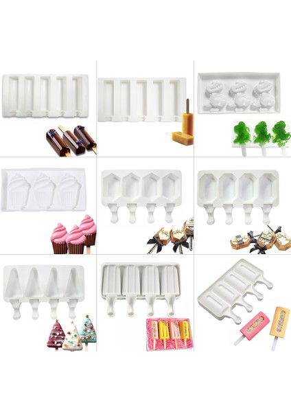 4 Tarzı Yazın Dondurmalı Popsicle Kalıbı Silikon Dıy Dondurma Kalıbı Tepsi Derin Dondurucu Suyu Dondurulmuş Kalıp Jöle Çikolata Kek Popsicle Yapım Araçları (Yurt Dışından) modelleri
