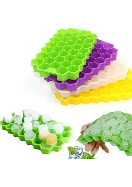 Green-2 Kapaklı Tarzı Buz Küpü Yapıcısı Silikon Honeycomb Buz Küpü Tepsisi Magnum Silikon Kalıp Formları Food Grade Kalıp Için Wiski Kokteyl Için (Yurt Dışından) fırsatları