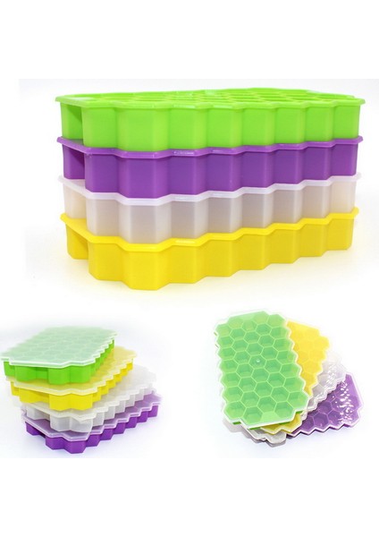 Green-2 Kapaklı Tarzı Buz Küpü Yapıcısı Silikon Honeycomb Buz Küpü Tepsisi Magnum Silikon Kalıp Formları Food Grade Kalıp Için Wiski Kokteyl Için (Yurt Dışından) indirimleri