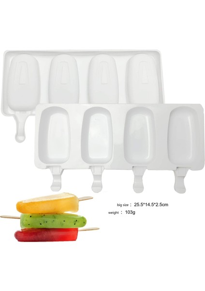 Büyük BOY4.8X9CM Tarzı 3D Kendin Yap Silikon Dondurma Kalıbı El Yapımı Ekolojik Popsicle Kalıbı Mousse Tatlı Dondurucu Sıkma Meyve Suyu Buz Küpü Tepsisi Varil Yapıcı Kalıp (Yurt Dışından)