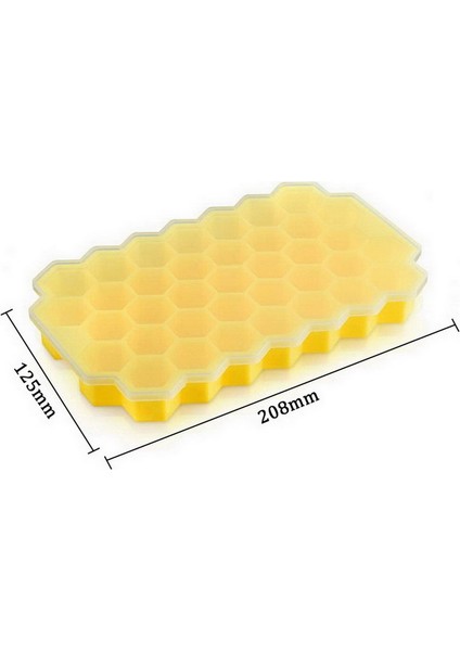 Kapak Stili ile Sarı Silikon Buz Küpü Kalıp Tepsisi Kapağı ile Balpeteği Dondurma Makineleri Soğutucular Magnum Buz Kalıbı Çikolata Kek Içecek Ev Aletleri (Yurt Dışından)