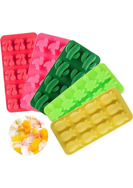No.2 Tarzı Alevli Flamingo Ananas Kaktüs Desenli Silikon Kalıp Buz Küpü Kalıbı Meyve Çikolata Kalıbı Şekerleme Barı Mutfak Aracı (Yurt Dışından) fiyatları