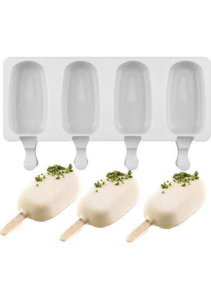 Tahta Sopa Tarzı Gıda Güvenli Silikon Dondurma Kalıpları 4 Hücreli Dondurulmuş Buz Kalıpları Popsicle Yapıcı Kendi Yapımı Dondurucu Dondurma Kalıbı Için Buzlu Muhallebi Kalıbı (Yurt Dışından) modelleri