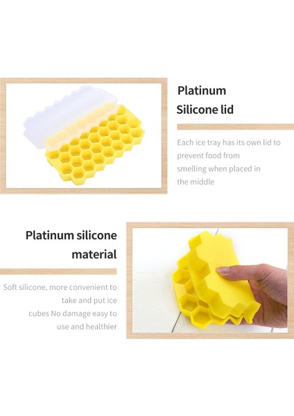 Kapak Stili ile Beyaz Meijuner Silikon Petek Buz Küpü Tepsileri Çıkarılabilir Kapaklı Sağlıklı Buz Küpü Kalıbı (Yurt Dışından) modelleri