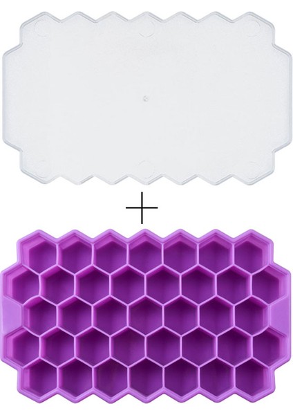 Kapaklı Mor Tarzı Silikon Petekli Taşınabilir 37 Dondurma Kalıbı, Çıkarılabilir Kapaklı Silikon Dondurma Kalıbı, Bpa Içermez. (Yurt Dışından)