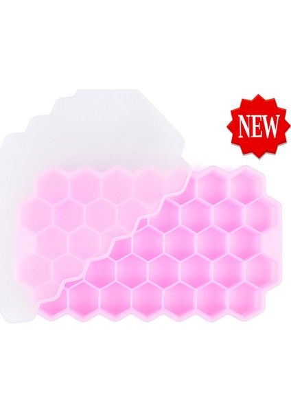 Pembe Kapak Stili Xl Beden Yeniden Kullanılabilir, Çıkarılabilir Silika Jel Buz Blok Kalıbıyla Küçük Kare Buz Blok Yapımı Dıy Buz Kalıbı Tray - (Yurt Dışından)
