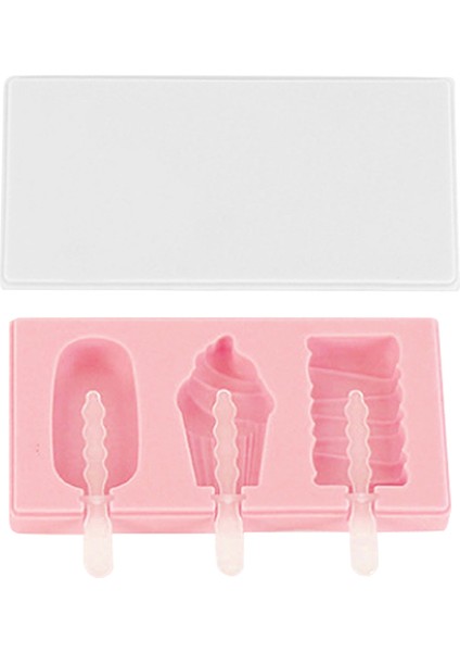 Stil2-D Stili 4 Hücreli Büyük Boy Silikon Dondurma Kalıbı Popsicle Kalıpları Kendin Yap Dondurma Dondurucu Meyve Suyu Dondurma Yapıcı Kalıbı Çubuklarıyla (Yurt Dışından)