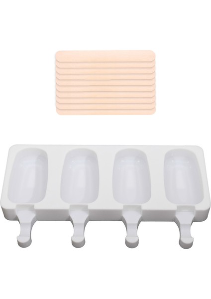 Stil2-D Stili 4 Hücreli Büyük Boy Silikon Dondurma Kalıbı Popsicle Kalıpları Kendin Yap Dondurma Dondurucu Meyve Suyu Dondurma Yapıcı Kalıbı Çubuklarıyla (Yurt Dışından) indirimleri