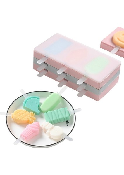 No.2 Tarzı Kapaklı Karikatür Dondurma Kalıbı Silikon Popsicle Yapıcı Kalıplar Silikon Buz Küpü Tepsisi (Yurt Dışından) fiyatları