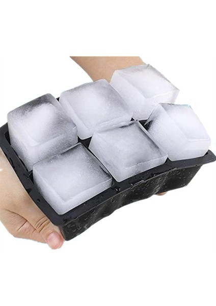 6 Top Stili Silikon Buz Küpleri Kalıp, Buzlu Şeker, Kek, Puding, Çikolata Kalıpları, Kolay Boşaltma Kare Şekilli Buz Küpü Kalıpları (Yurt Dışından)