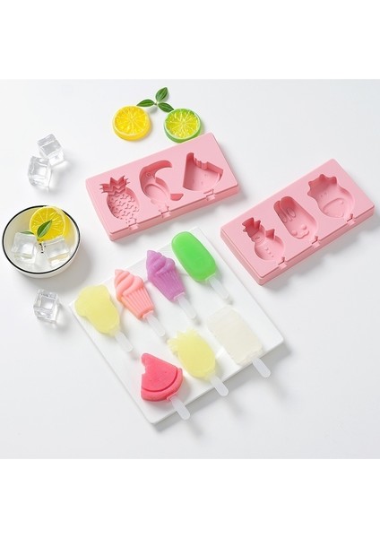 No.7 Tarzı Kapaklı Karikatür Dondurma Kalıbı Silikon Popsicle Yapıcı Kalıplar Silikon Buz Küpü Tepsisi (Yurt Dışından) modelleri