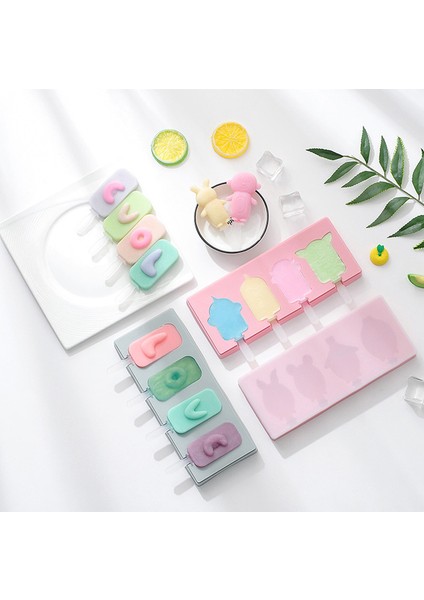 Pembe Tarzı Seviyorum Kapaklı Silikon Hayvan Şekilli Dondurma Kalıbı - Buz Kalıpları ve Şekerleme Araçları Için Popsicle Kalıbı (Yurt Dışından) fırsatları