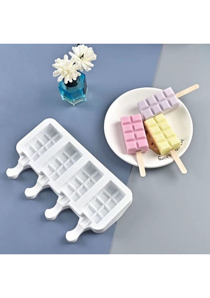 Küçük 4 Hücre Stili Silikon Dondurma Kalıbı Kendin Yap Buzluğu 4 Hücre Küçük Boy Popsicle Fincanları Dondurma Varil Yapıcıları Pişirme Araçları (Yurt Dışından) fırsatları