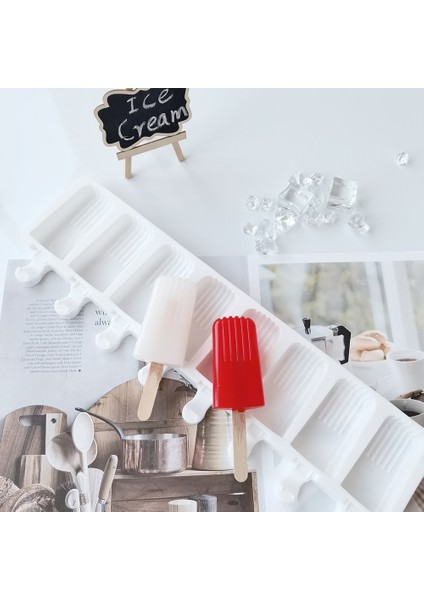A-Beyaz Tarzı Silikon Dondurma Kalıbı Kendin Yap Popsicle Kalıpları Dondurucu 8 Hücreli Değerli Taş Buz Küpü Tepsisi Popsicle Varil Yapıcıları Fırın Araçları (Yurt Dışından) indirimleri