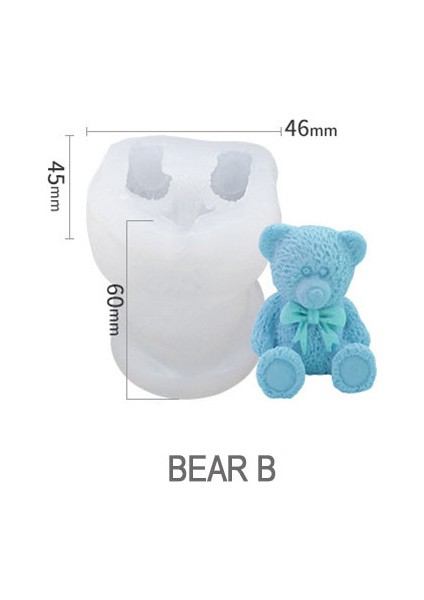 B Tarzı Ayı Silikon Sevimli Hayvan Buz Küpü Kalıbı 3D Ayıcı Buz Kalıbı Yaratıcı Cof Süt Çayı Buz Küpü Kalıbı (Yurt Dışından)