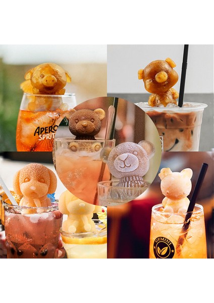 B Tarzı Ayı Silikon Sevimli Hayvan Buz Küpü Kalıbı 3D Ayıcı Buz Kalıbı Yaratıcı Cof Süt Çayı Buz Küpü Kalıbı (Yurt Dışından) modelleri