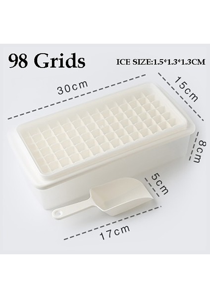 98 Süper Küçük Beyaz Stil Küçük Buz Küpü Kalıbı Kutusu Kapaklı & Kepçeli Meyve Dondurma Kalıpları Tepsisi Buzlu Tatlı Yapma Dıy Araçları Mutfak Buzdolabı Aksesuarları (Yurt Dışından)