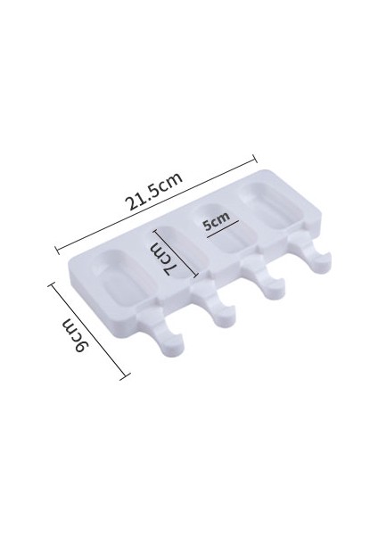 4 Delikli Daha Küçük Stil Delikli Silikon Dondurma Kalıbı Buz Küpü Tepsisi Popsicle Fıçısı Kendin Yap Kalıbı Tatlı Dondurma Kalıbı ile Dondurma Çubuğu (Yurt Dışından)