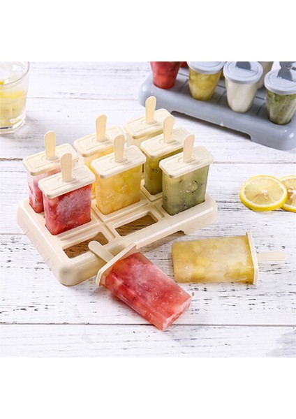 Bej Tarzı Sıcak 9 Izgara Kendin Yap Dondurma Boru Kalıpları Dondurulmuş Buz Loly Kalıbı Mutfak Pişirme Araçları Dondurma Kalıpları (Yurt Dışından) modelleri