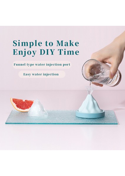 Mavi Stil Gıda Sınıfı Silikon Buzdağı Şekilli Buz Kalıbı Huni ile Derinlik 6cm Buz Küpü Tepsisi Buz Kalıbı Mutfak Dıy Aletleri (Yurt Dışından) modelleri