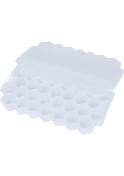 Kapak Stili ile Beyaz Silikon Buz Küpü Kalıpları - Yeniden Kullanılabilir, Çıkarılabilir Kapaklı Buz Tepsileri (Yurt Dışından)