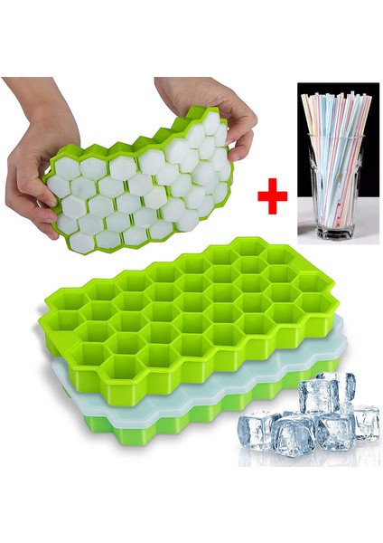 Kapak Stili ile Beyaz Silikon Buz Küpü Kalıpları - Yeniden Kullanılabilir, Çıkarılabilir Kapaklı Buz Tepsileri (Yurt Dışından) indirimleri