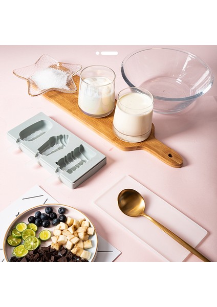 No.4 Tarzı Silikon Dondurma Kalıbı Buz Küpü Tepsi Popsicle Varil Kendin Yap Kalıp Tatlı Dondurma Kalıbı ile Popsicle Çubuğu (Yurt Dışından)