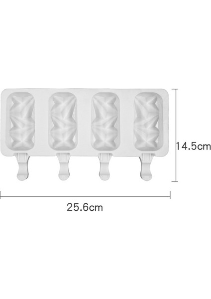 4 Boşluk Stili 4 Boşluklu Pişirme Silikon Dondurma Kalıpları Dondurmalık Kalıplar Ev Yapımı Kek Çikolata Keksi Kalıbı Kendin Yap Dondurma Oval (Yurt Dışından)