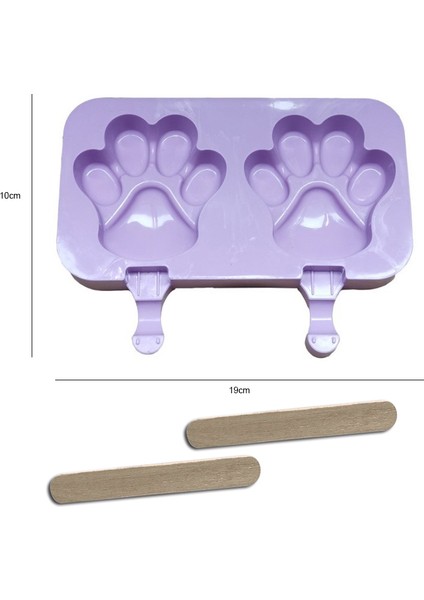 05KALIP 2 Woodstick Stili Silikon Dondurma Kalıbı Kapaklı Hayvan Şekilli Jöle Buz Topu Yapıcı Bebek Yapımı Gıda Takviye Aracı Dondurma Çubuğu Mutfak (Yurt Dışından)
