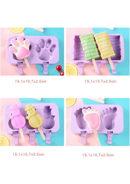 05KALIP 2 Woodstick Stili Silikon Dondurma Kalıbı Kapaklı Hayvan Şekilli Jöle Buz Topu Yapıcı Bebek Yapımı Gıda Takviye Aracı Dondurma Çubuğu Mutfak (Yurt Dışından) fırsatları