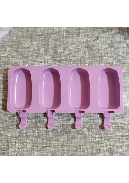 J-Mor-Büyük Boy Tarzı Silikon Dondurma Yapıcı 4 Hücreli Buz Kalıbı Gıda Güvenli Popsicle Kalıpları Kendi Yapımı Derin Dondurucu Dondurma Makinesi Ev Mutfak Araçları (Yurt Dışından)