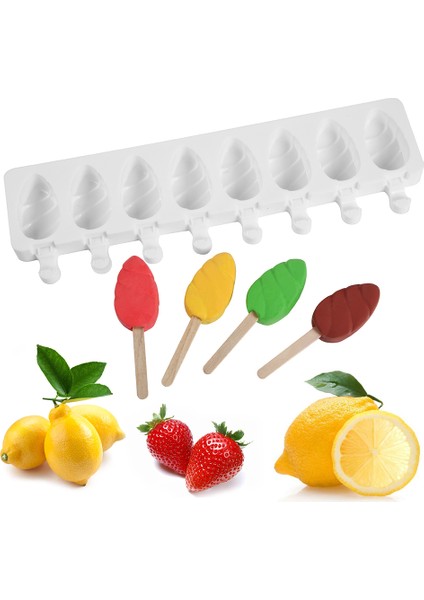 G-Beyaz Tarzı Silikon Dondurma Kalıbı Kendin Yap Ev Yapımı Popsicle Kalıpları Derin Dondurucu 8 Hücre Küçük Boyutlu Buz Küpü Tepsisi Popsicle Varil Yapıcıları Pişirme Araçları (Yurt Dışından) indirimleri