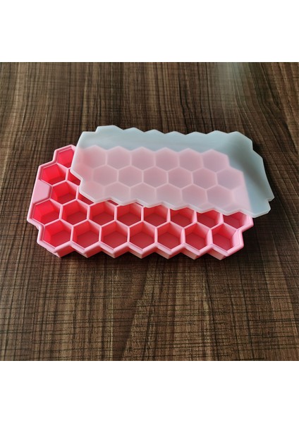 Kapak Stili ile Pembe Kapaklı Buz Küpü Tepsisi Silikon Kolay Çıkarma Kendi Yap Magnum Silikon Kalıp Buz Küpü Yapıcı Kalıp Formları Buz Silikon Glacon Kalıpları Için (Yurt Dışından)