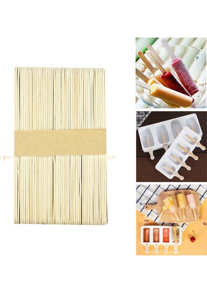 B03 Stili Doğal Ahşap Dondurma Çubukları Popsicle Çubukları Renkli Ahşap Çubuk Çocuklar Için El Yapımı El Sanatları Dıy Lolipop Kalıp Aksesuarları (Yurt Dışından) fırsatları
