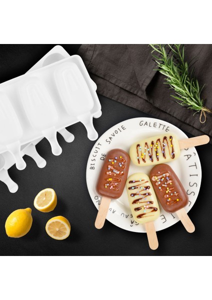 50 Adet Çubuk Stili Yaz Için Çocuklar Için Kapaklı Çubuklu Silikon Dondurma Kalıbı Popsicle Kalıpları (Yurt Dışından)