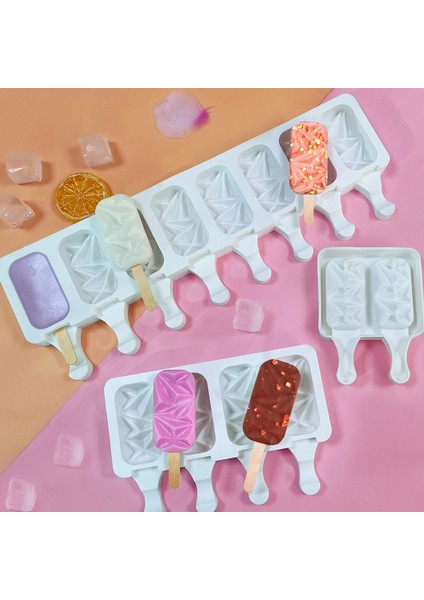 Klasik Tarz 4 Hücreli Silikon Dondurma Kalıbı Buz Küpü Tepsisi Yapıcı Tatlı Pastacılık Dondurucu Dıy Krem Kalıpları Sopa Kalıbı Ile (Yurt Dışından) fiyatları