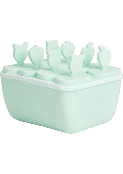 Yeşil3 Tarzı 8 Hücreli Silikon Kalıplar Dondurma Çikolata Kalıpları Buz Küpü Tepsisi Gıda Güvenliği Popsicle Yapıcı Kendi Yapımı Derin Dondurucu Dondurma Çubuğu Kalıbı (Yurt Dışından)