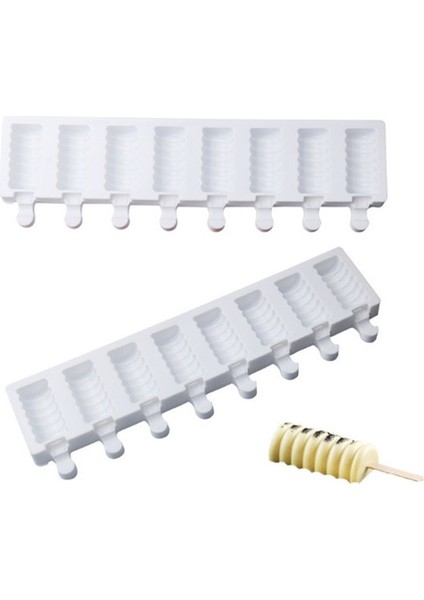 Tırtıl Tarzı 8 Kavite Dondurma Silikon Kalıp Kendin Yap Kalıplar Dondurma Makinesi Tatlı Kalıpları Tepsi ile Popsicle.kalın Malzeme. (Yurt Dışından)