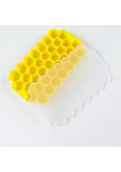 Sarı Stil Silikon Petek Buz Küp Kalıbı Kapaklı Dondurma Dondurulmuş Meyve Süt Kahve Kendin Yap Ev Yapımı Tatlılar Kolay Temizlenir ve Tekrar Kullanılabilir (Yurt Dışından)