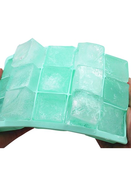 Bej Tarzı 15 Izgara Silikon Dondurma Kalıbı Plastik Kapaklı Dondurucu Yapıcı Buz Küpü Kalıbı Kare Şekilli Dondurma Makinesi Mutfak Kendin Yap Aracı (Yurt Dışından)