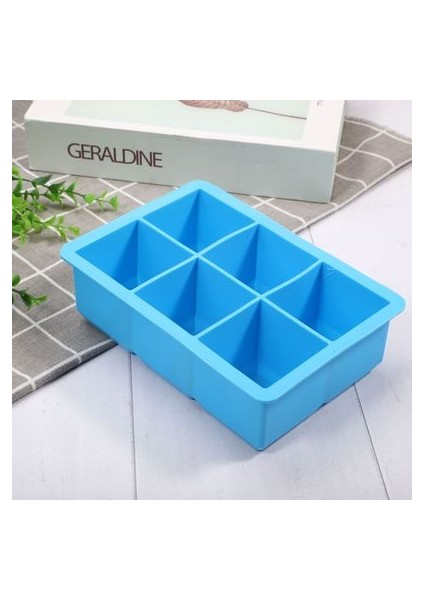 Açık Mavi Stil Bpa Içermeyen 6 Büyük Buz Kalıbı Kalın Jumbo Geniş Gıda Sınıfı Silikon Buz Küpü Kare Kalıp Kendi Buz Yapıcınızı Yapın Buz Küpü Kalıbı (Yurt Dışından)