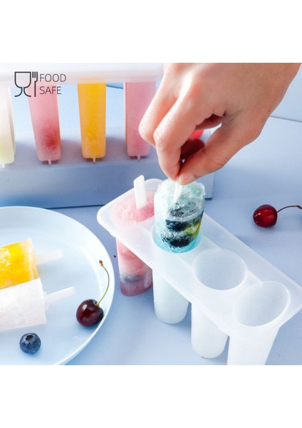 50 Tahta Çubuk Stili 4 Kavite Ev Yapımı Dondurma Kalıbı ve 50 Ahşap Çubuklu Popsicle Kalıpları (Yurt Dışından)